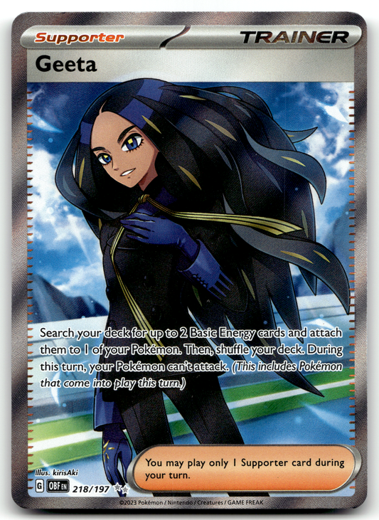 geeta pokemon trainer card 218/197 You will receive the exact item in the photographs Obsidian Flames The Trading