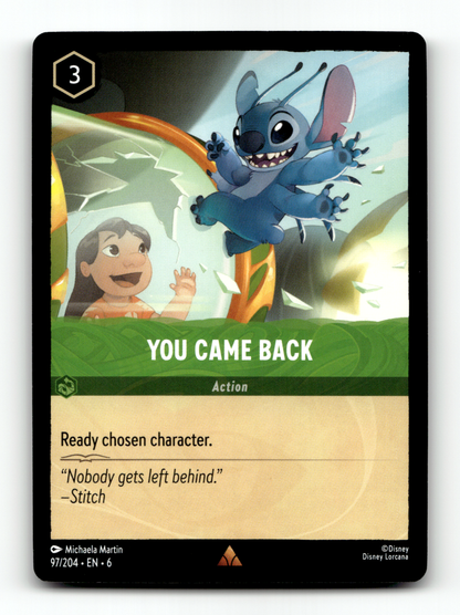 You Came Back